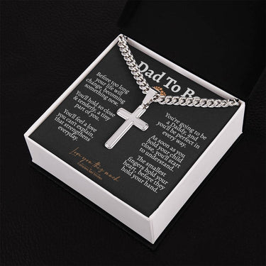 Dad to Be Cuban Cross Necklace - Love You This Much